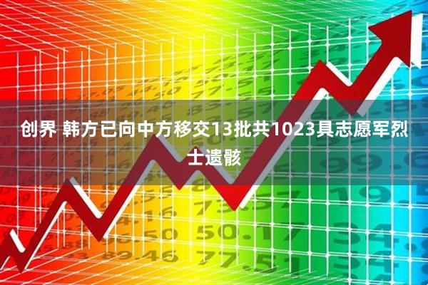 创界 韩方已向中方移交13批共1023具志愿军烈士遗骸